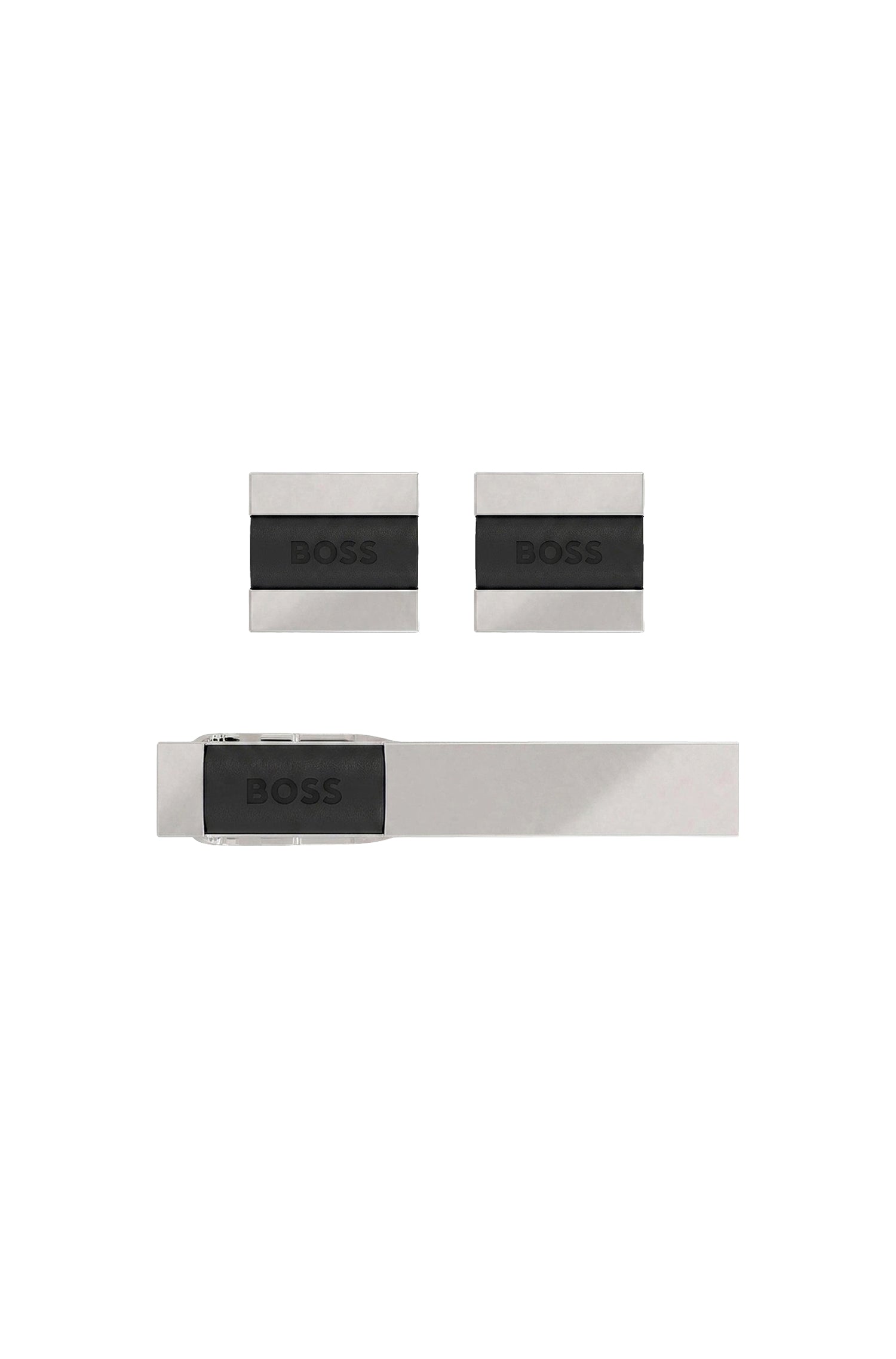 Cufflink & tie clip set - Black
