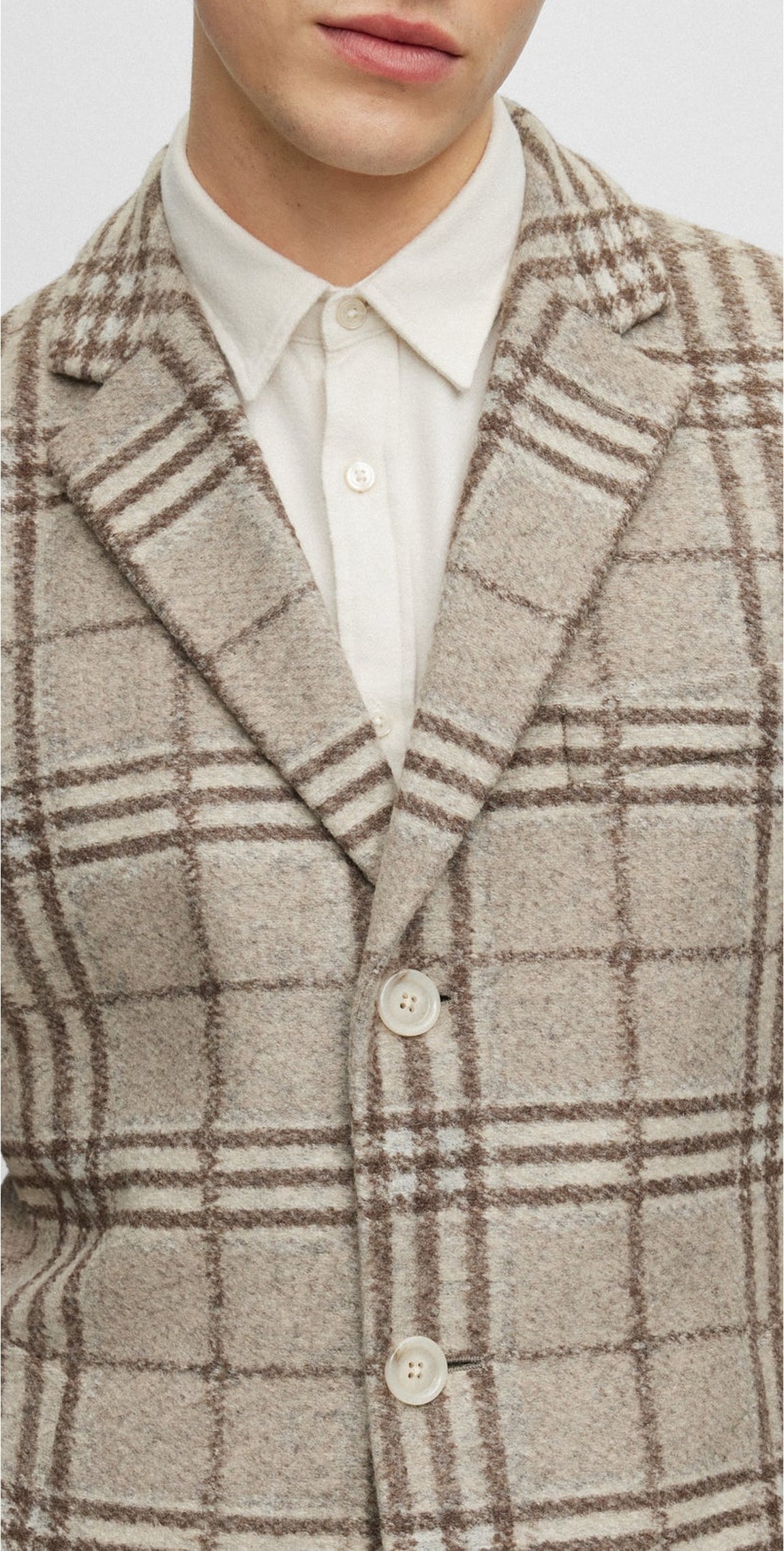 Hyde wool blend coat - Open White