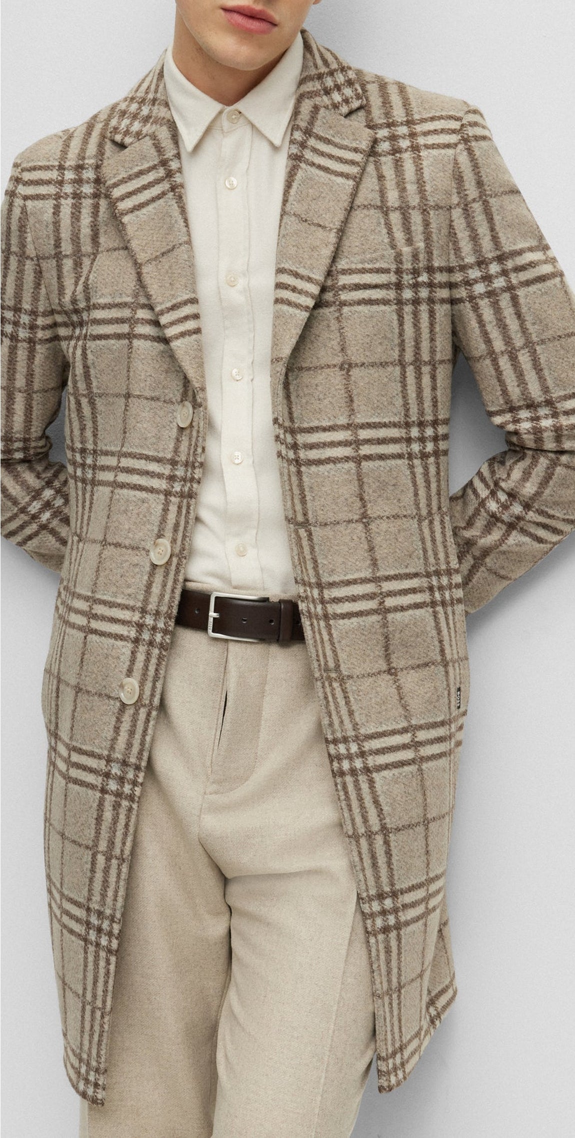 Hyde wool blend coat - Open White