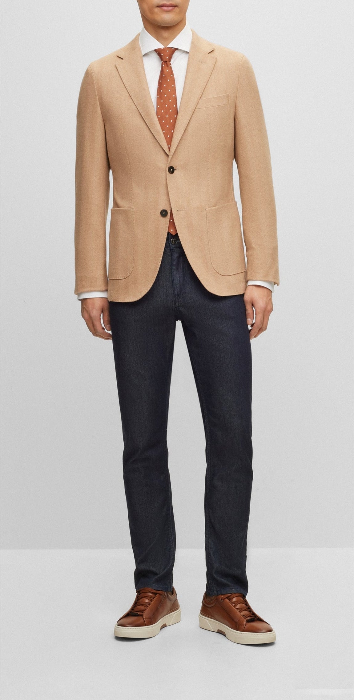 Heston leather blazer - Medium Beige