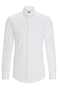 WHITE // BUSINESS SHIRTS H-HANK-SPREAD-C6-233
