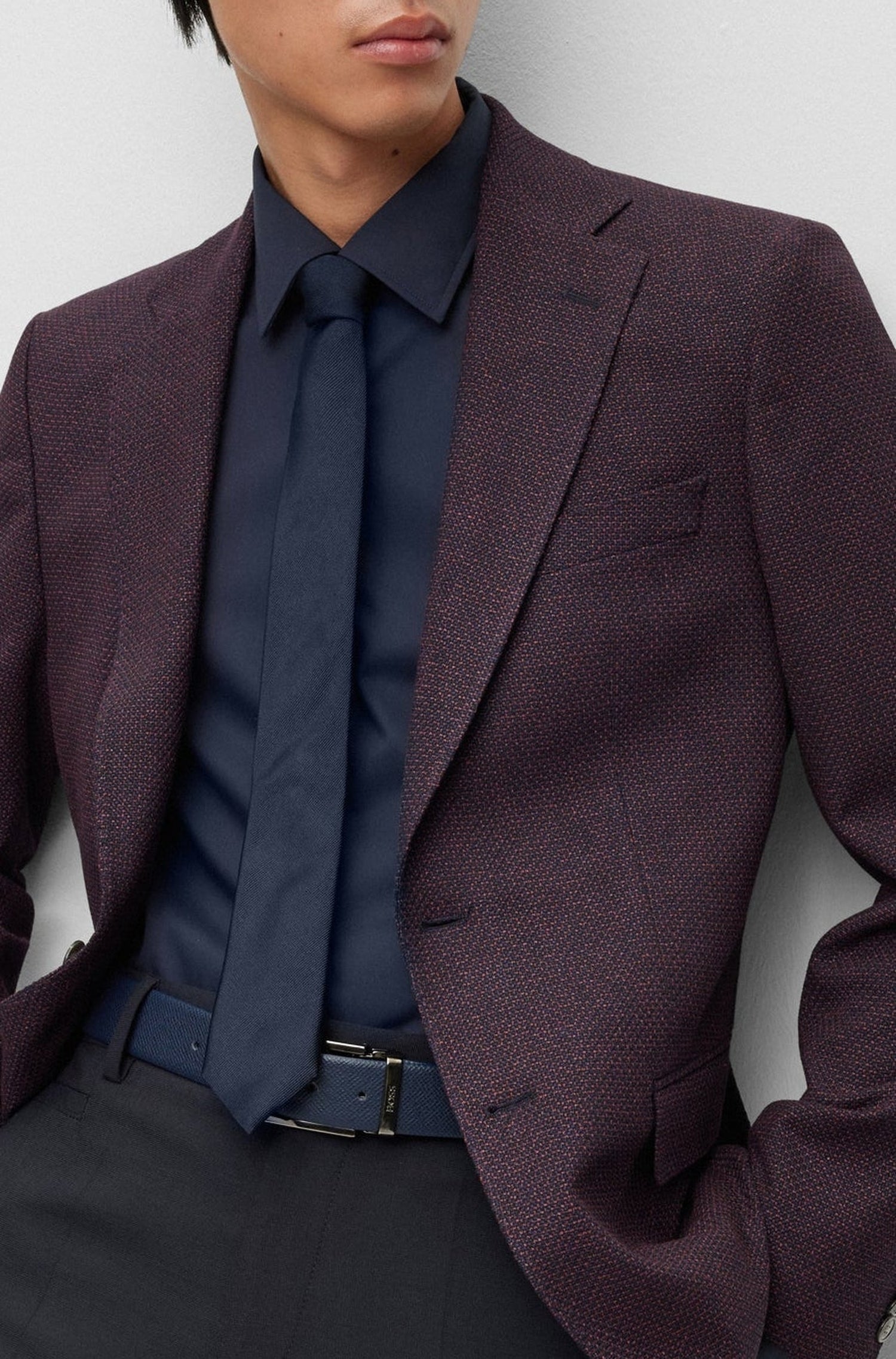 Veste de costume Hutson en laine - Dark Red