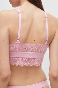 MEDIUM PINK // BRA TRIANGLE PADDED LACE