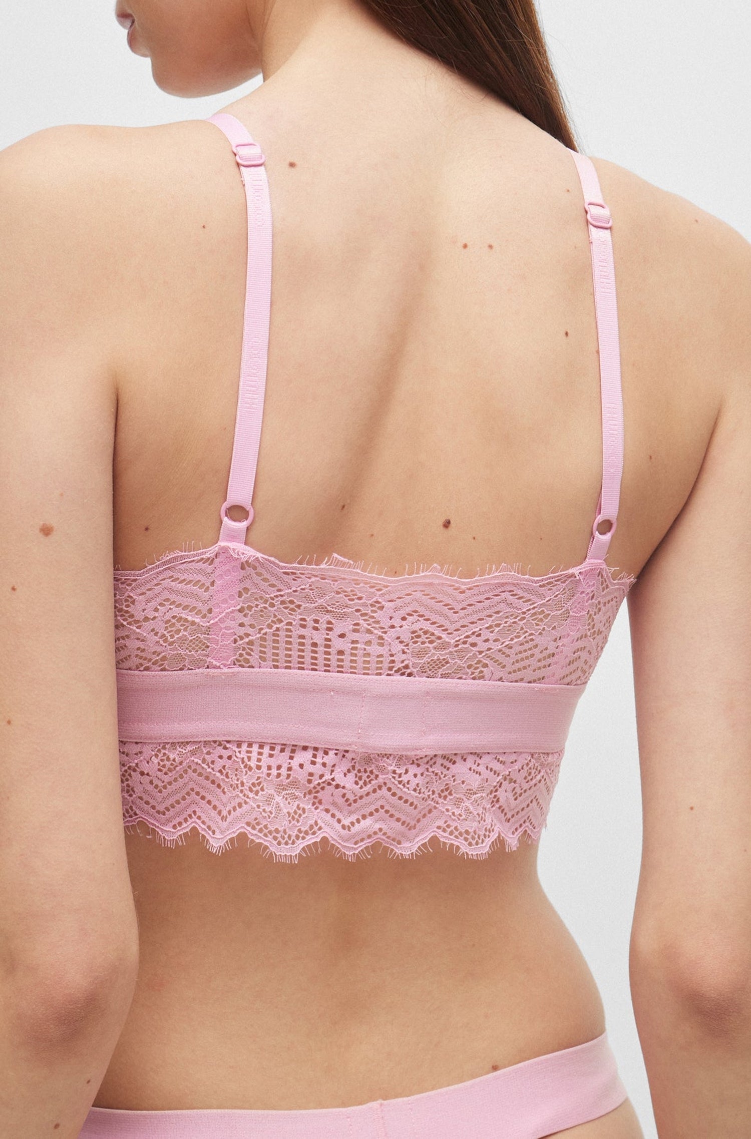 MEDIUM PINK // BRA TRIANGLE PADDED LACE