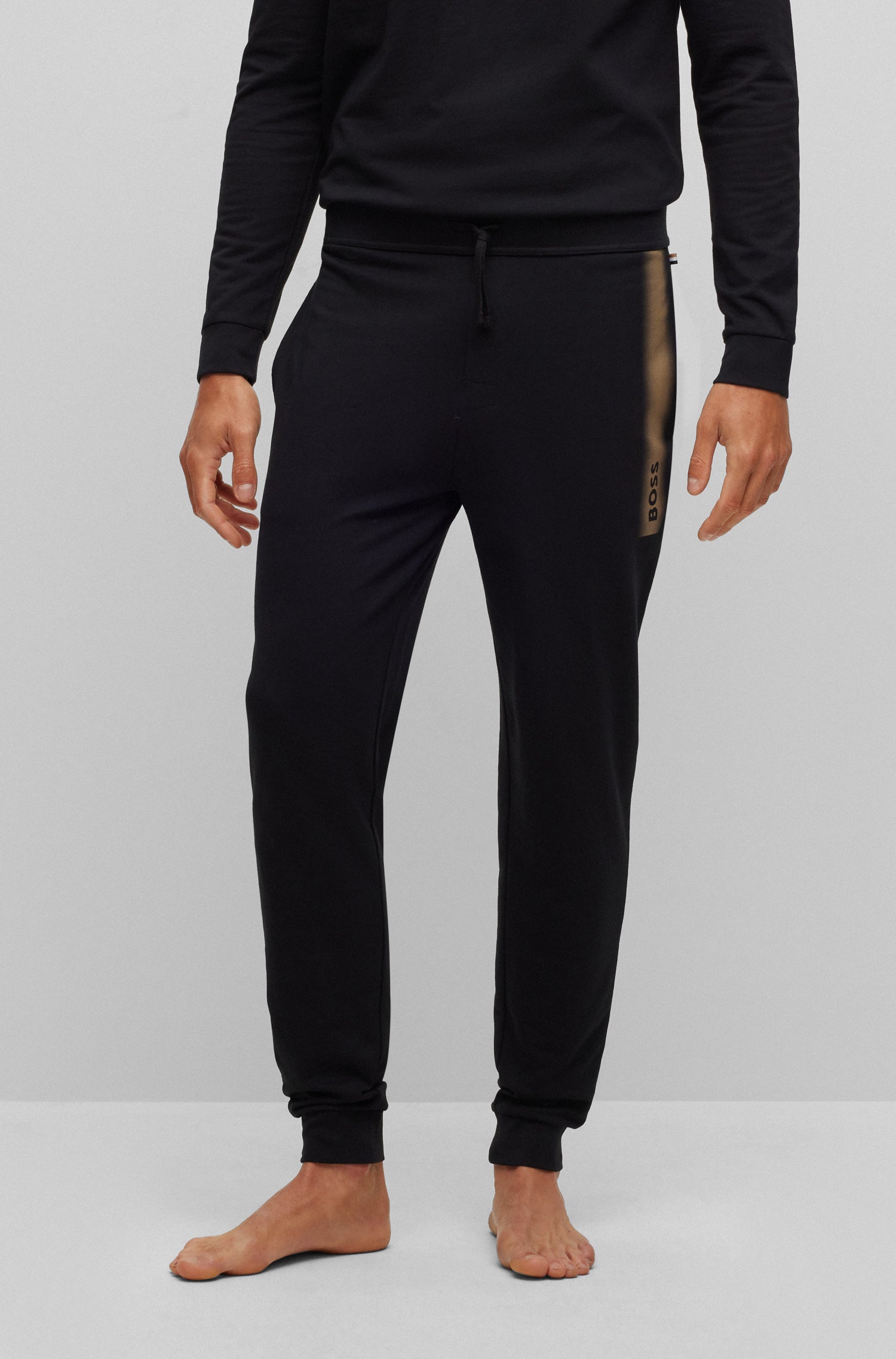 Logo print trousers - Black