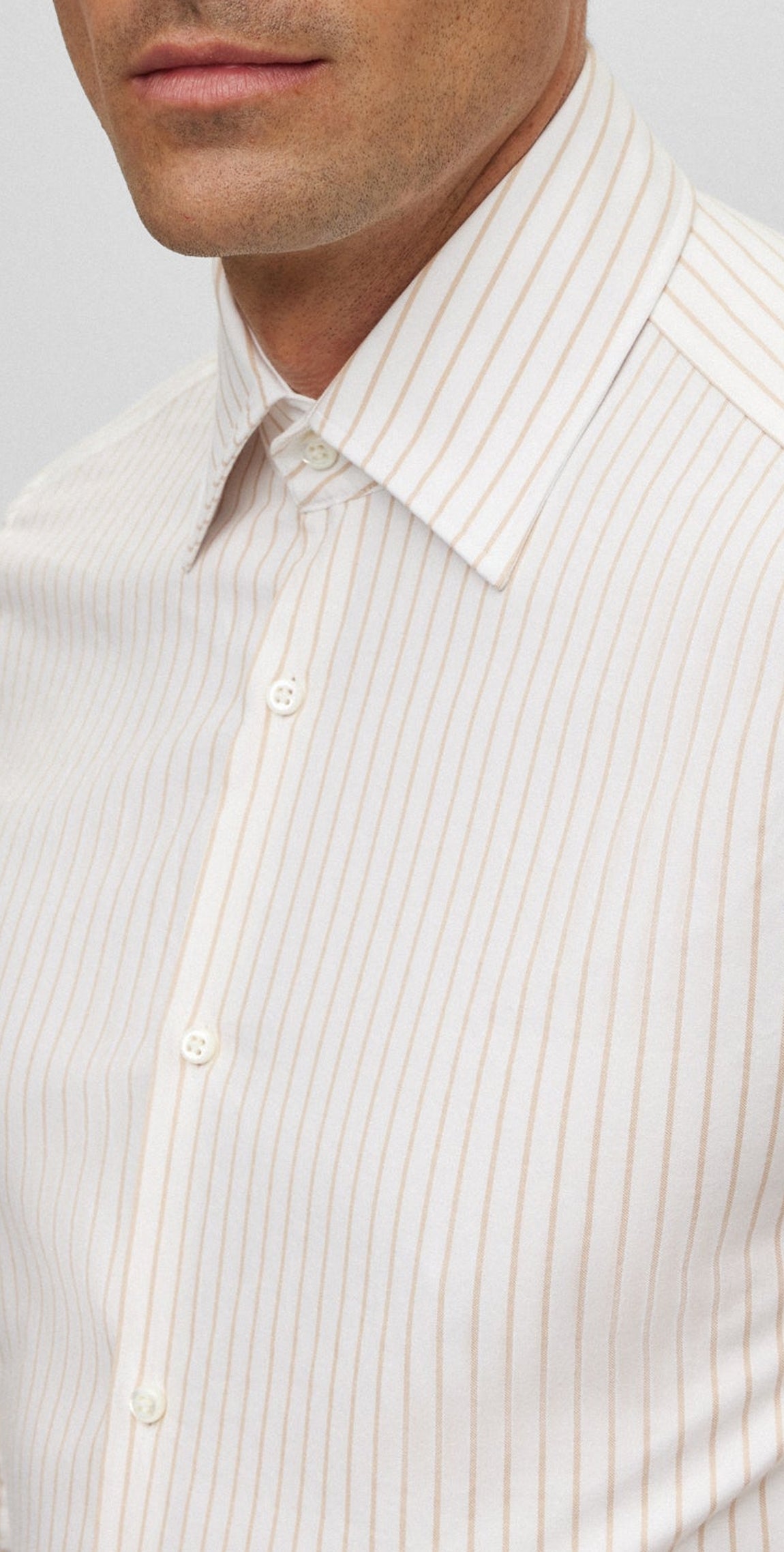 MEDIUM BEIGE // BUSINESS SHIRTS L-HAYS-KENTB-234