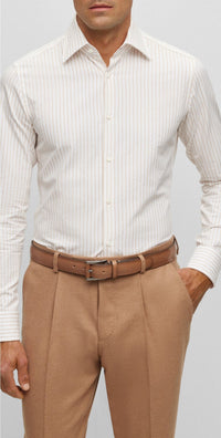 MEDIUM BEIGE // BUSINESS SHIRTS L-HAYS-KENTB-234