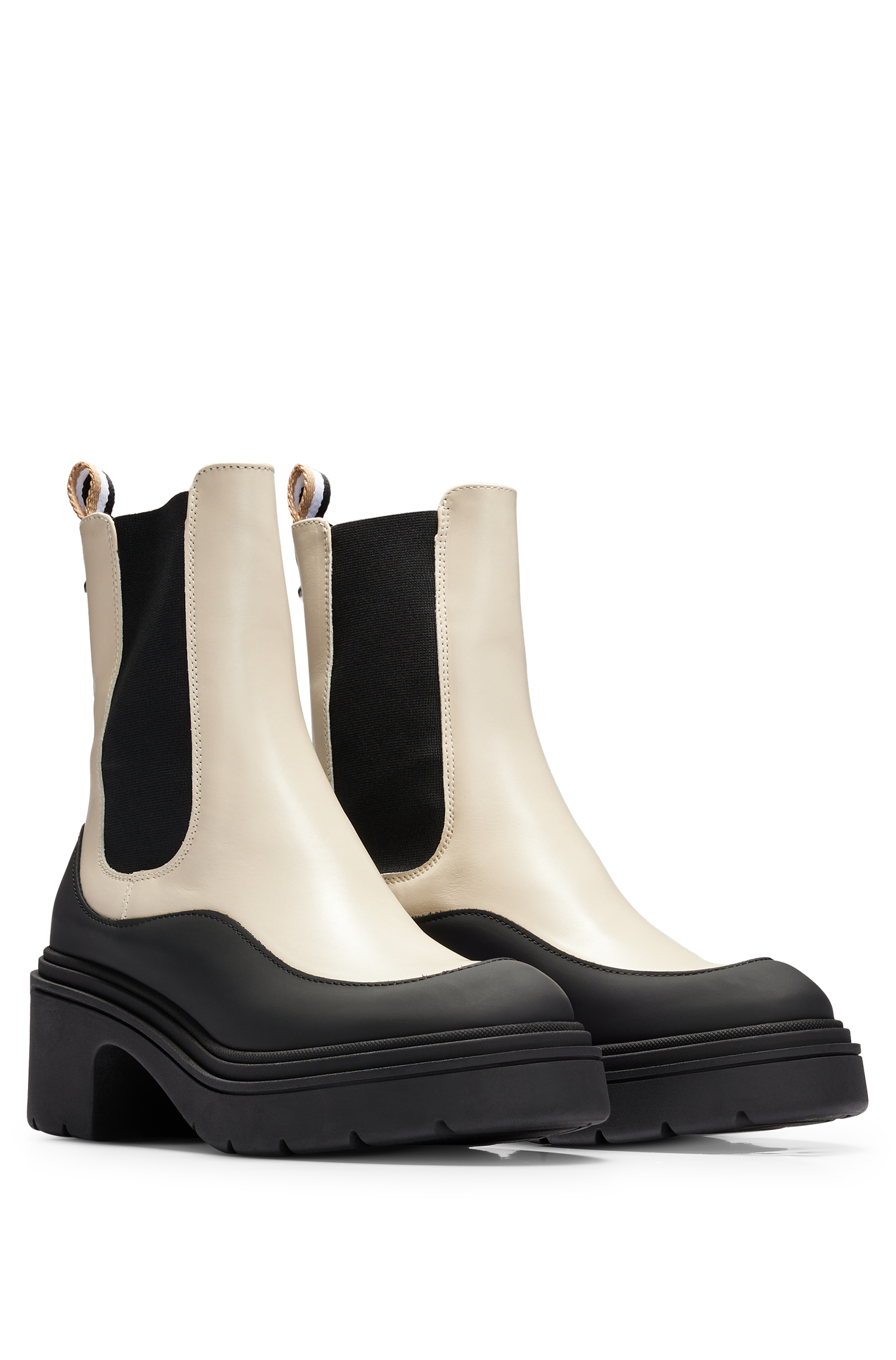 Leather Carol boots - Open White