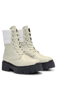 Kris leather boots - Open White