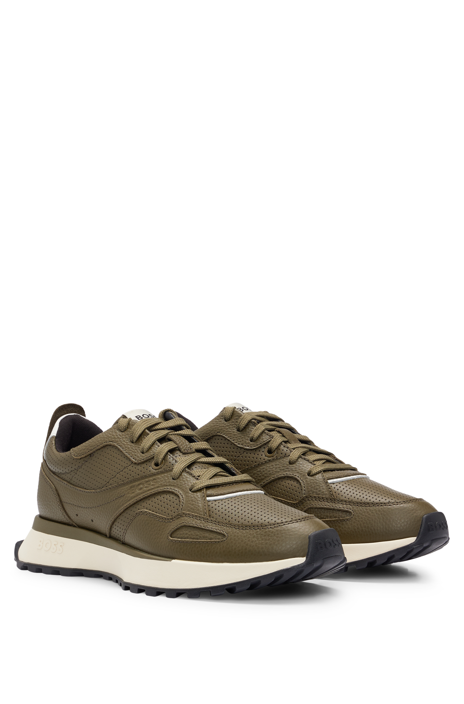 Jonah leather trainers - Dark Green