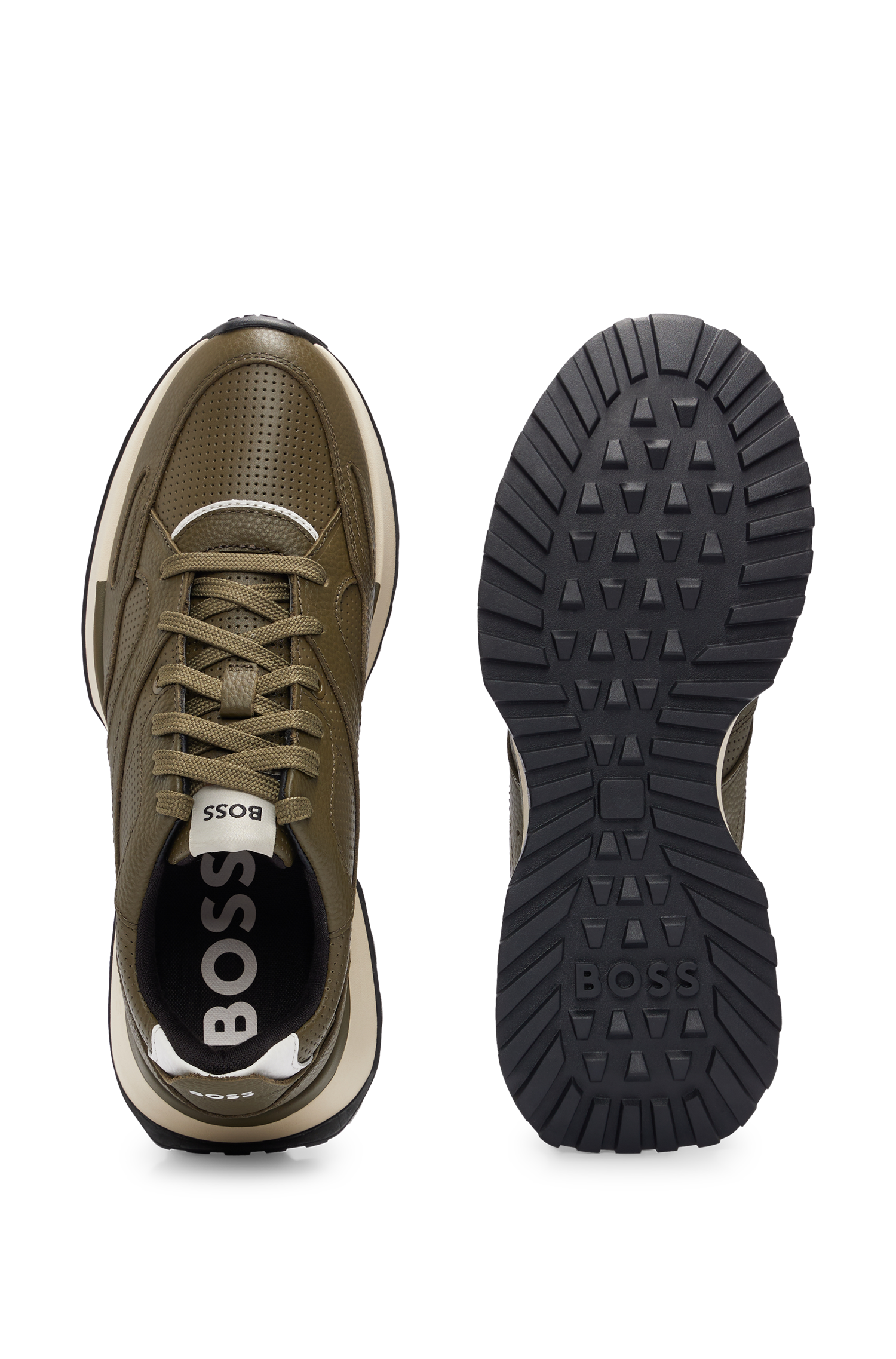 Jonah leather trainers - Dark Green