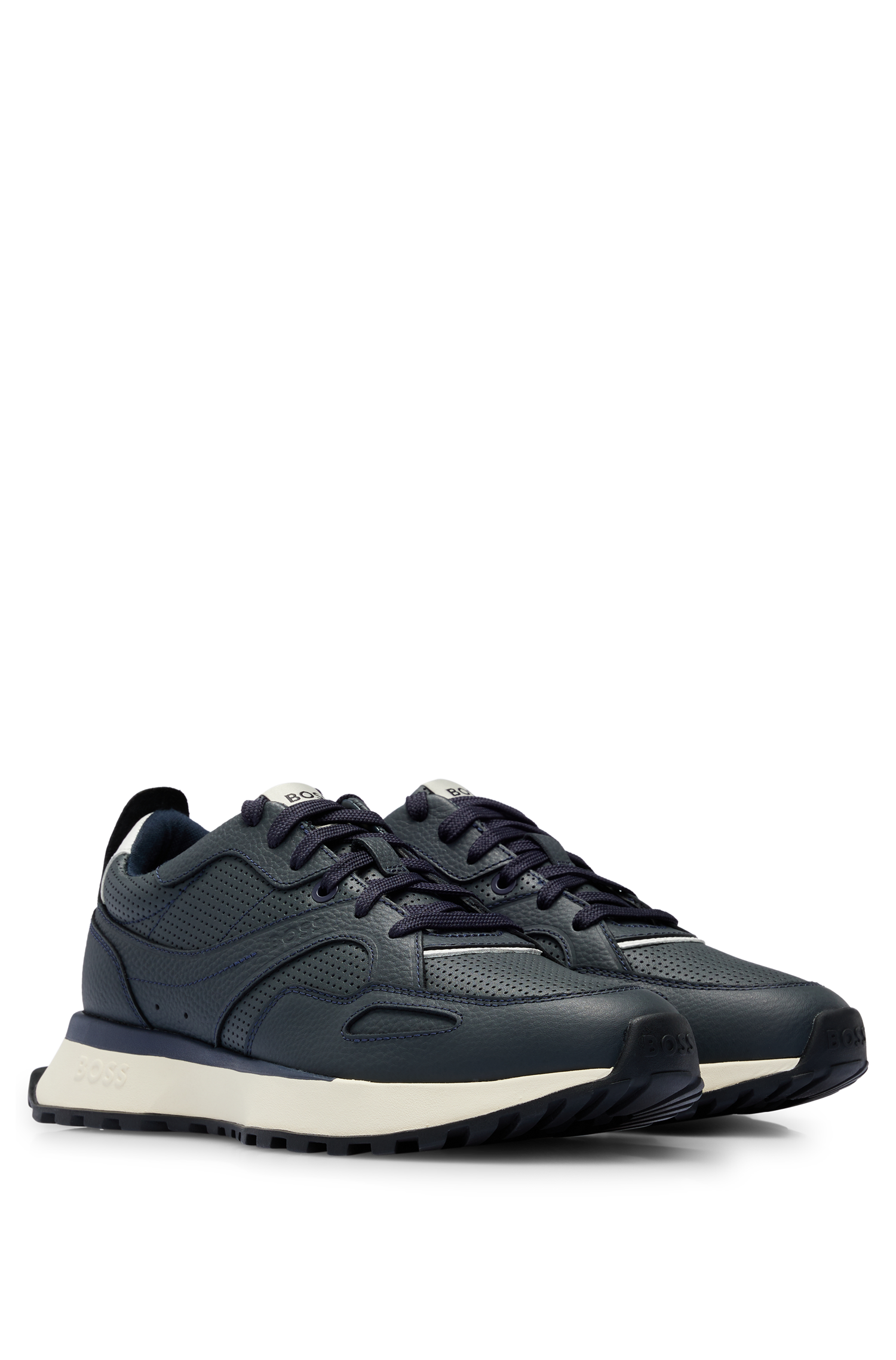 Jonah leather trainers - Dark Blue