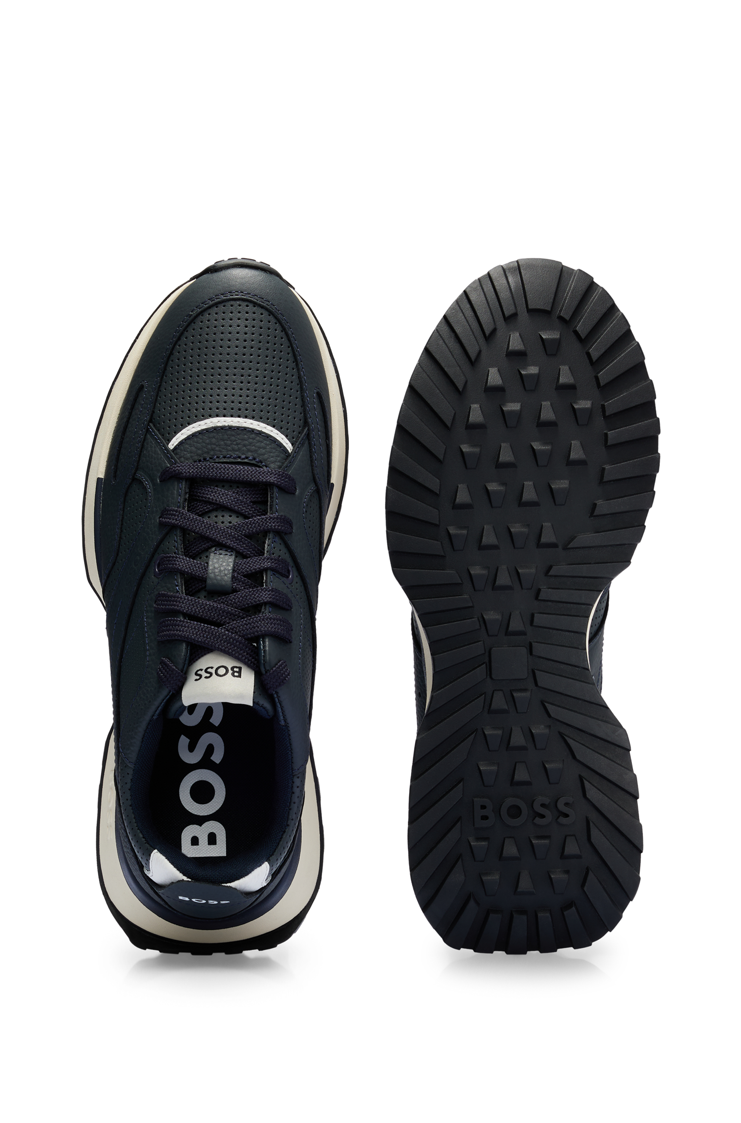 Jonah leather trainers - Dark Blue
