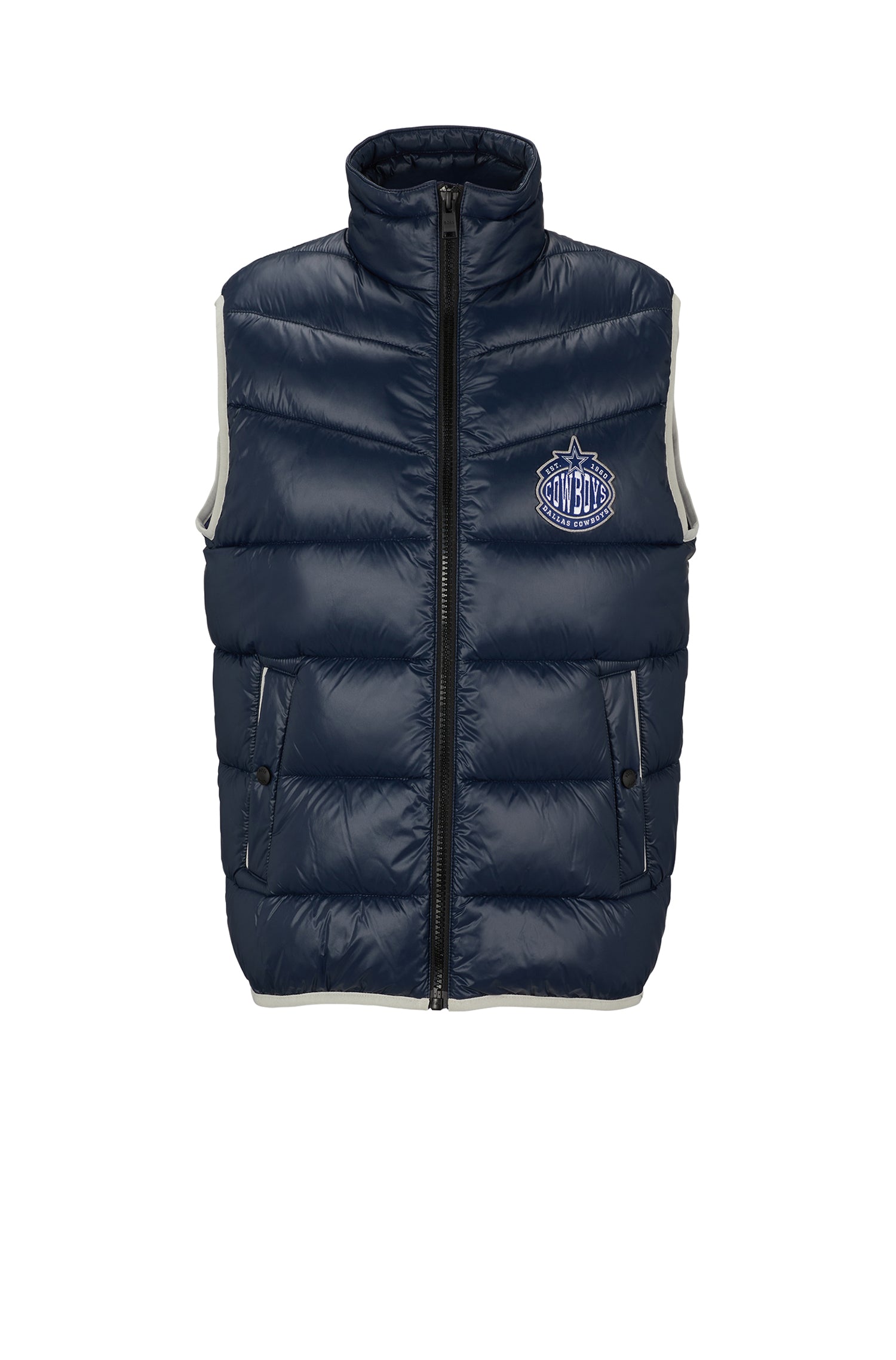Corner sleeveless down jacket - Dark Blue