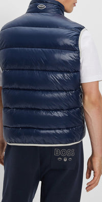 Corner sleeveless down jacket - Dark Blue