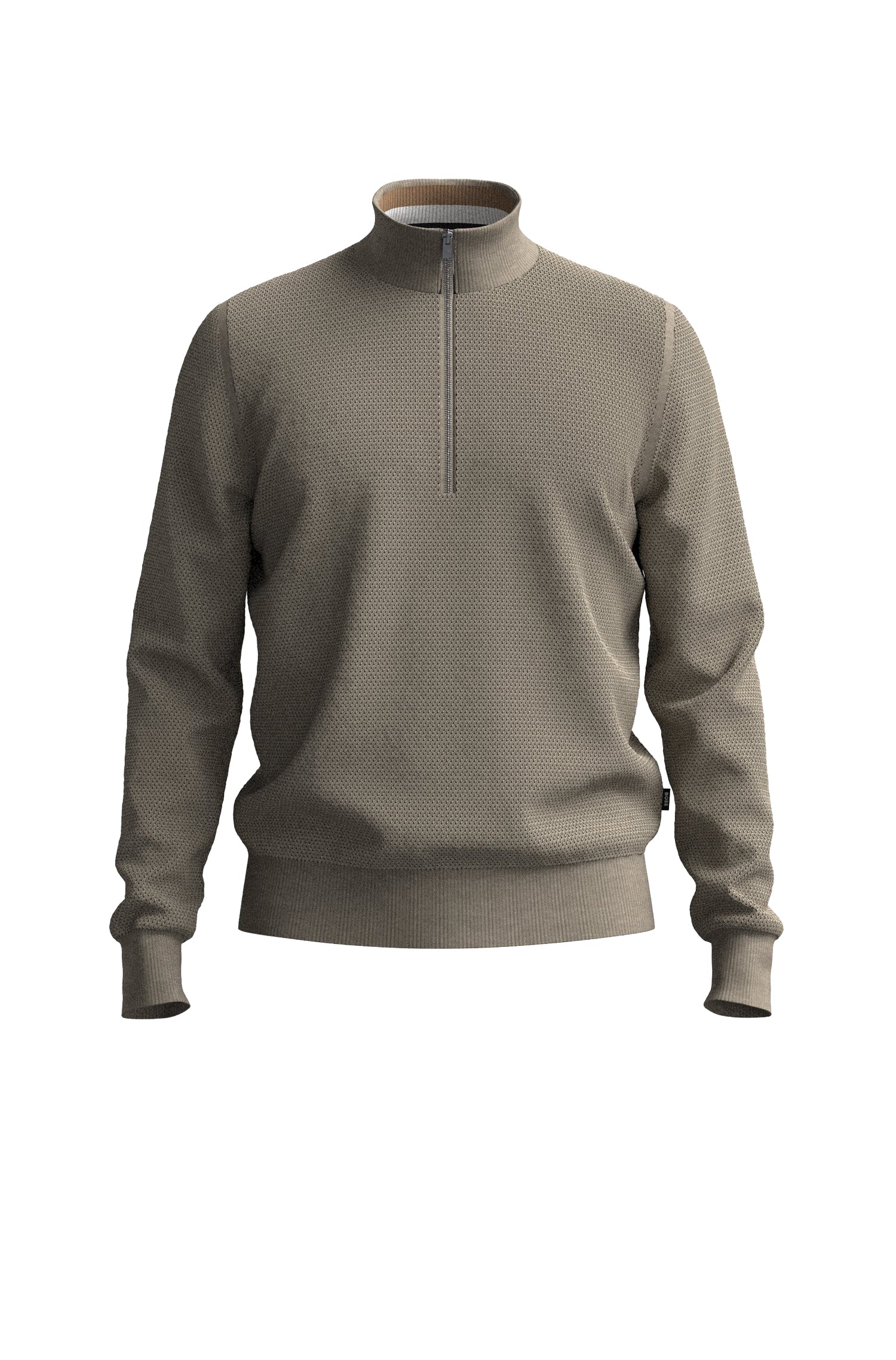 Pull zippé Ebrando - Dark Beige