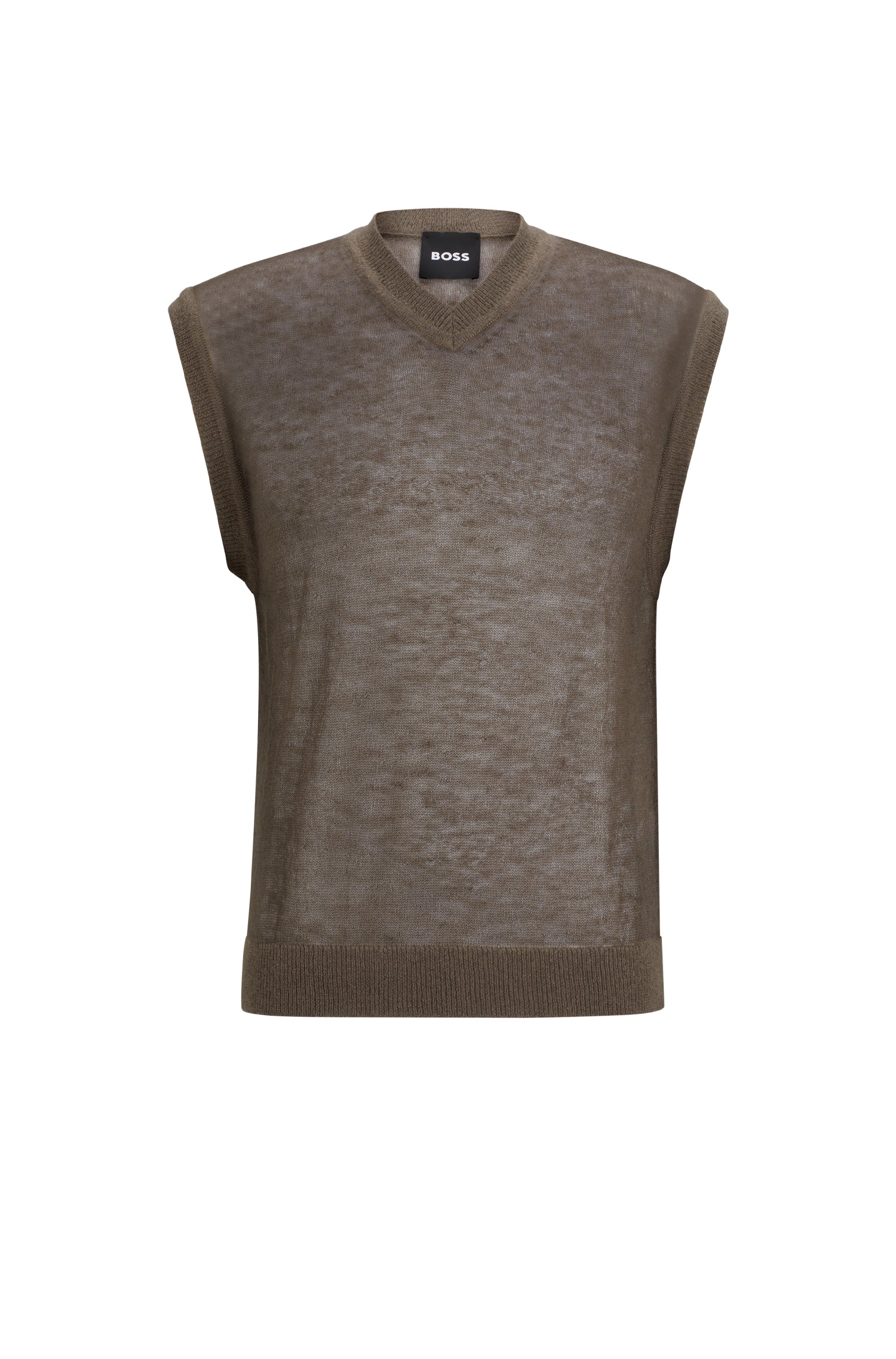 Lucid sleeveless V-neck wool jumper - Open Beige