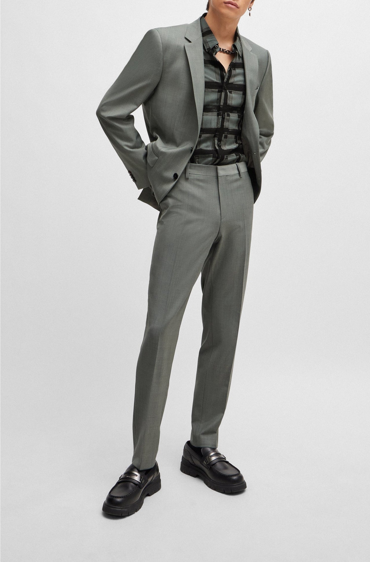 DARK GREEN // FORMAL TROUSERS GETLIN232X