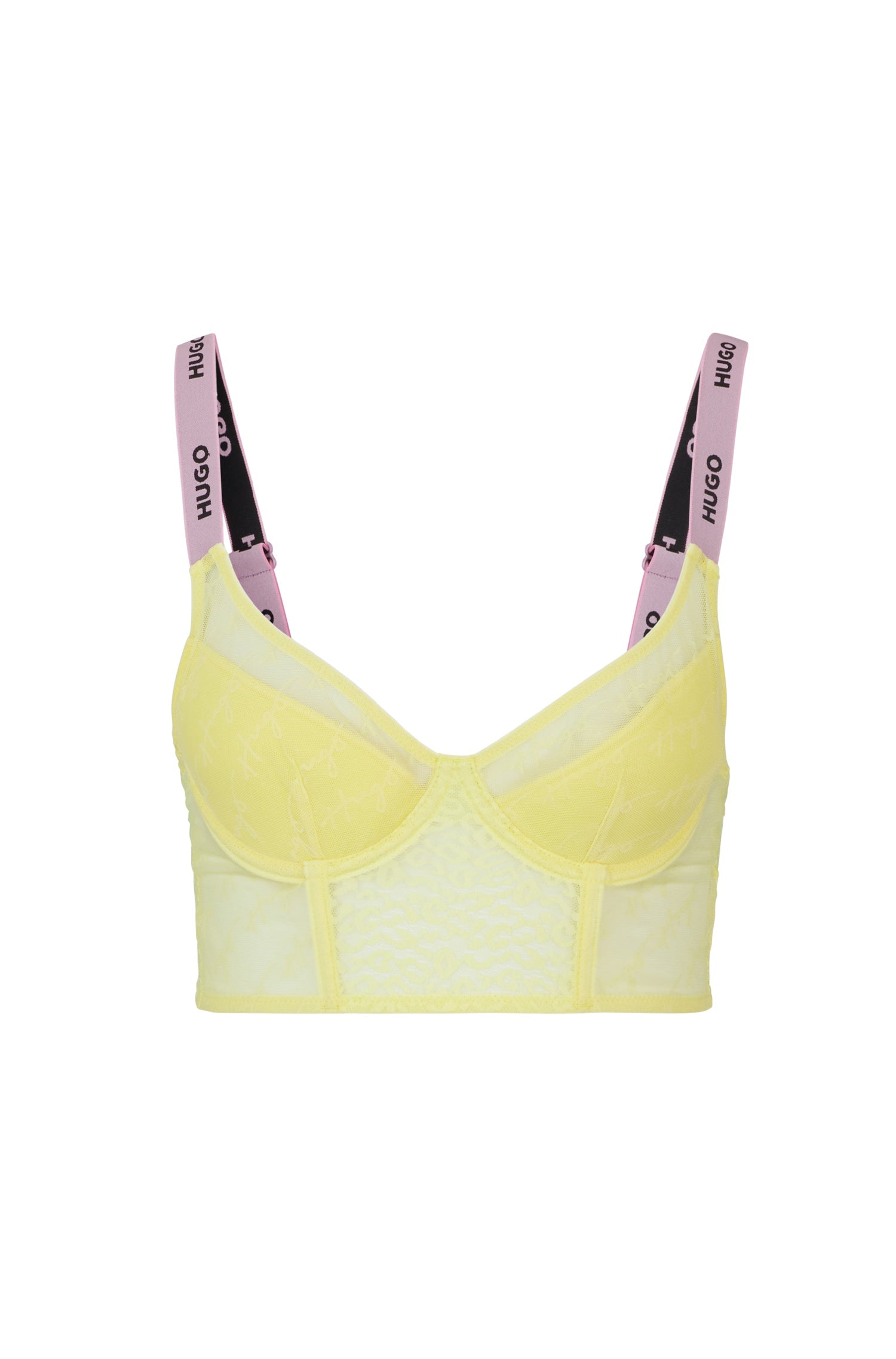 OPEN YELLOW // BRA CROP TOP SPORTY LACE