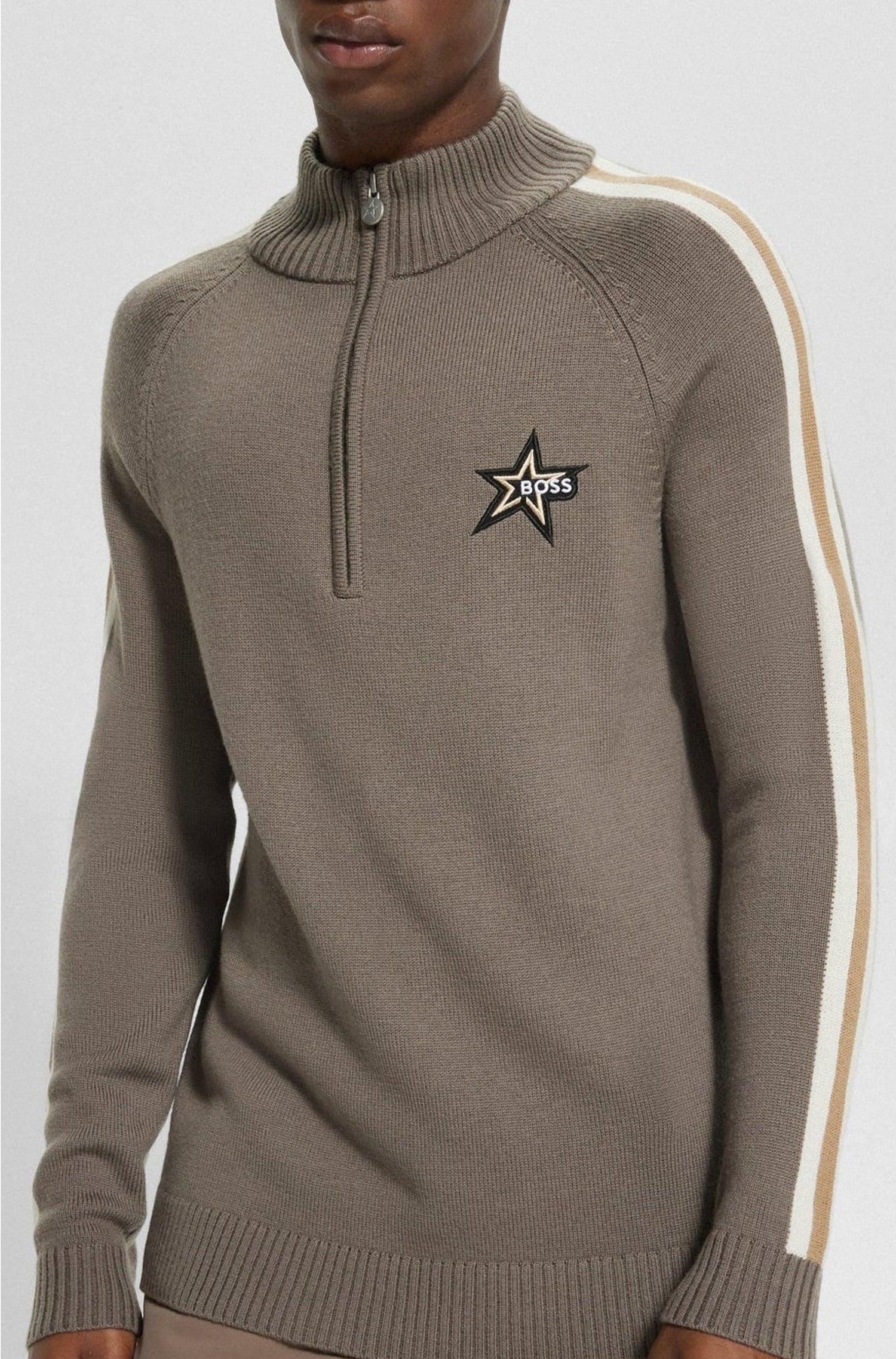 Pull zippé en laine - Open Beige