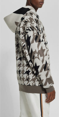 Sweatshirt pied de poule en laine - Open Beige
