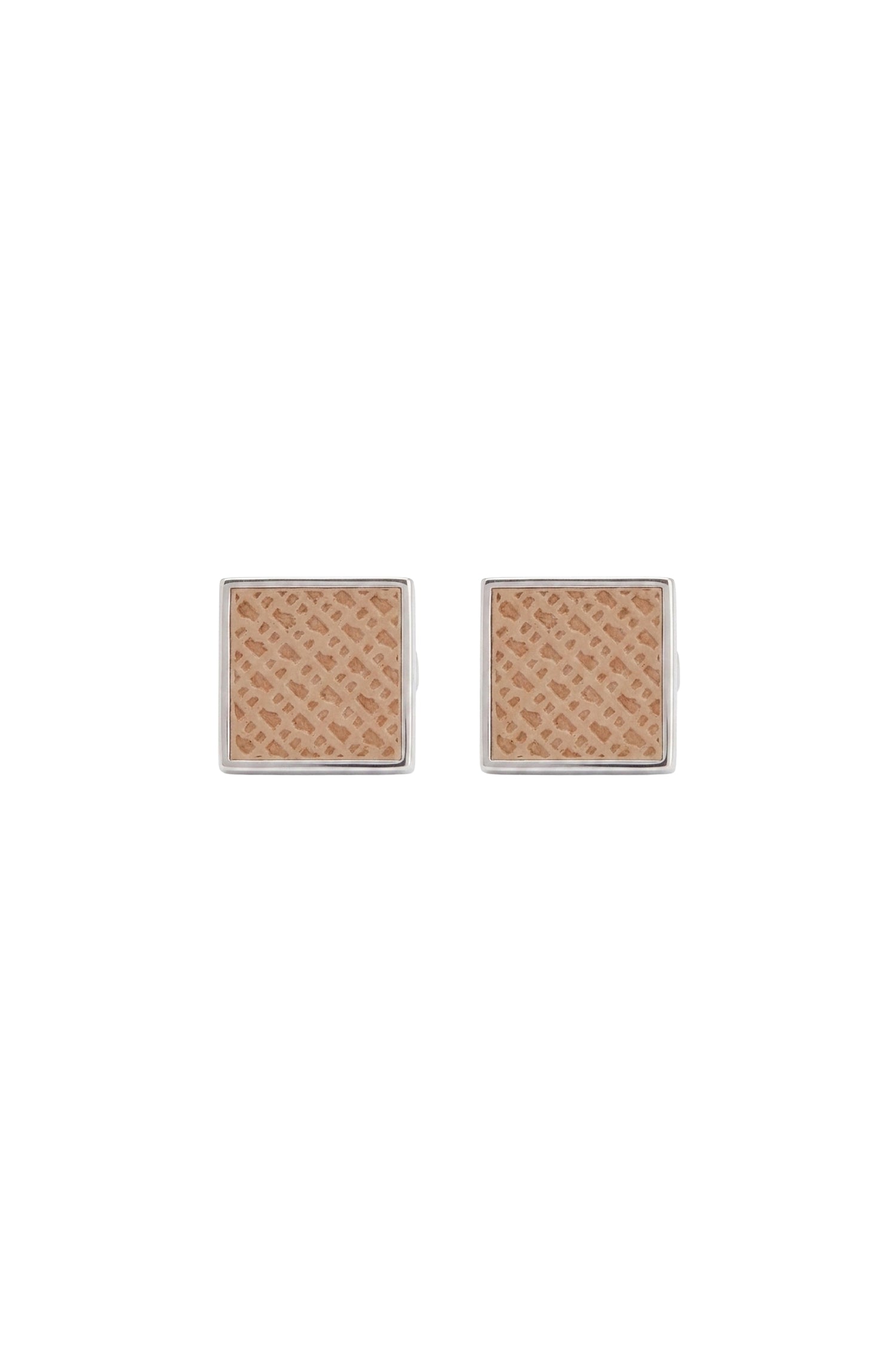 Square cufflinks - Medium Beige