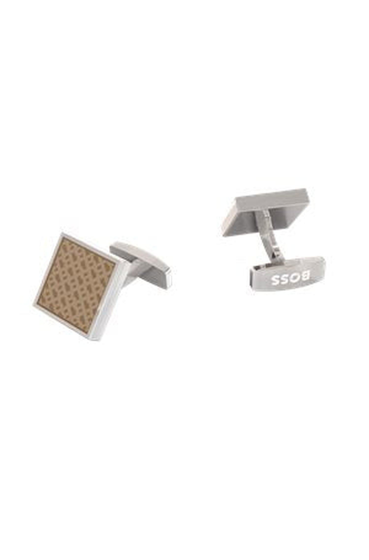 Square cufflinks - Medium Beige