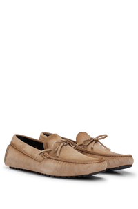 Driver leather loafers - Medium Beige