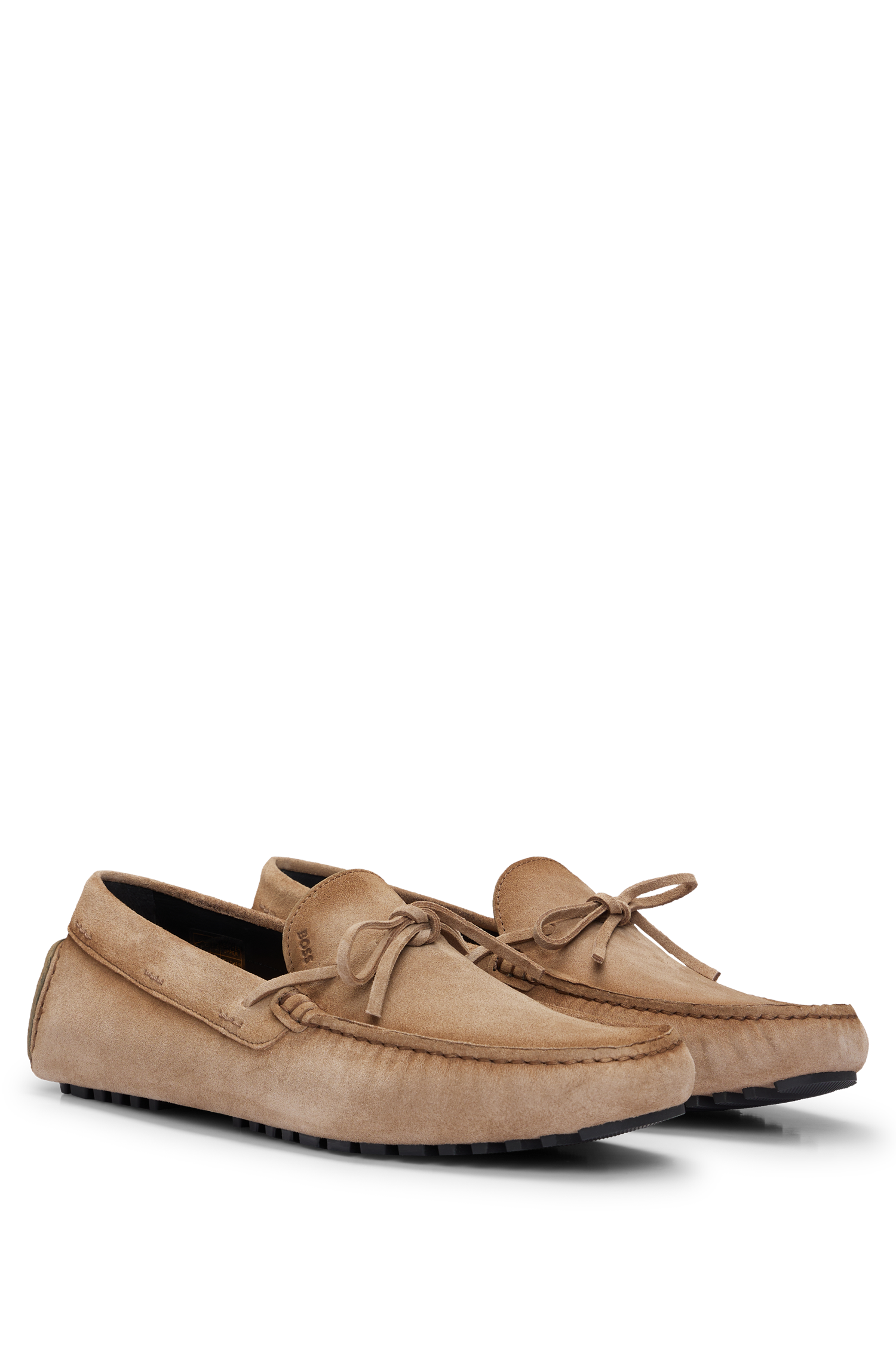 Driver leather loafers - Medium Beige