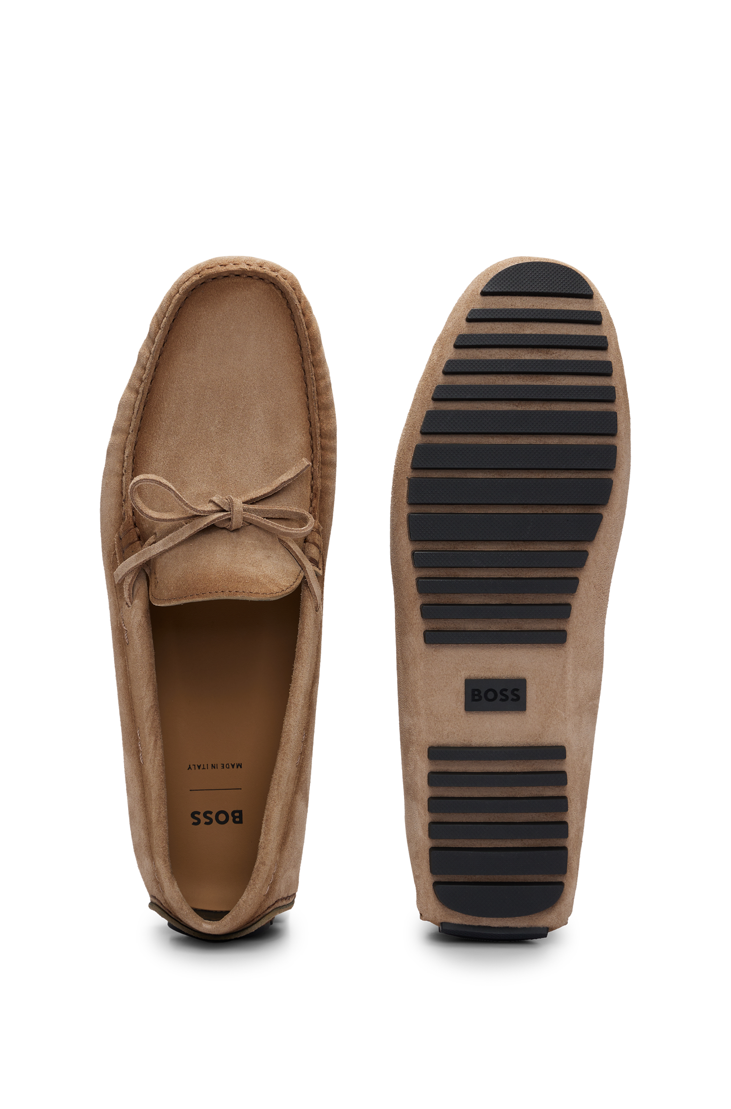 Driver leather loafers - Medium Beige
