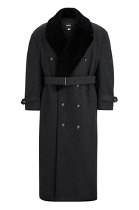 H coat in wool - Medium Grey