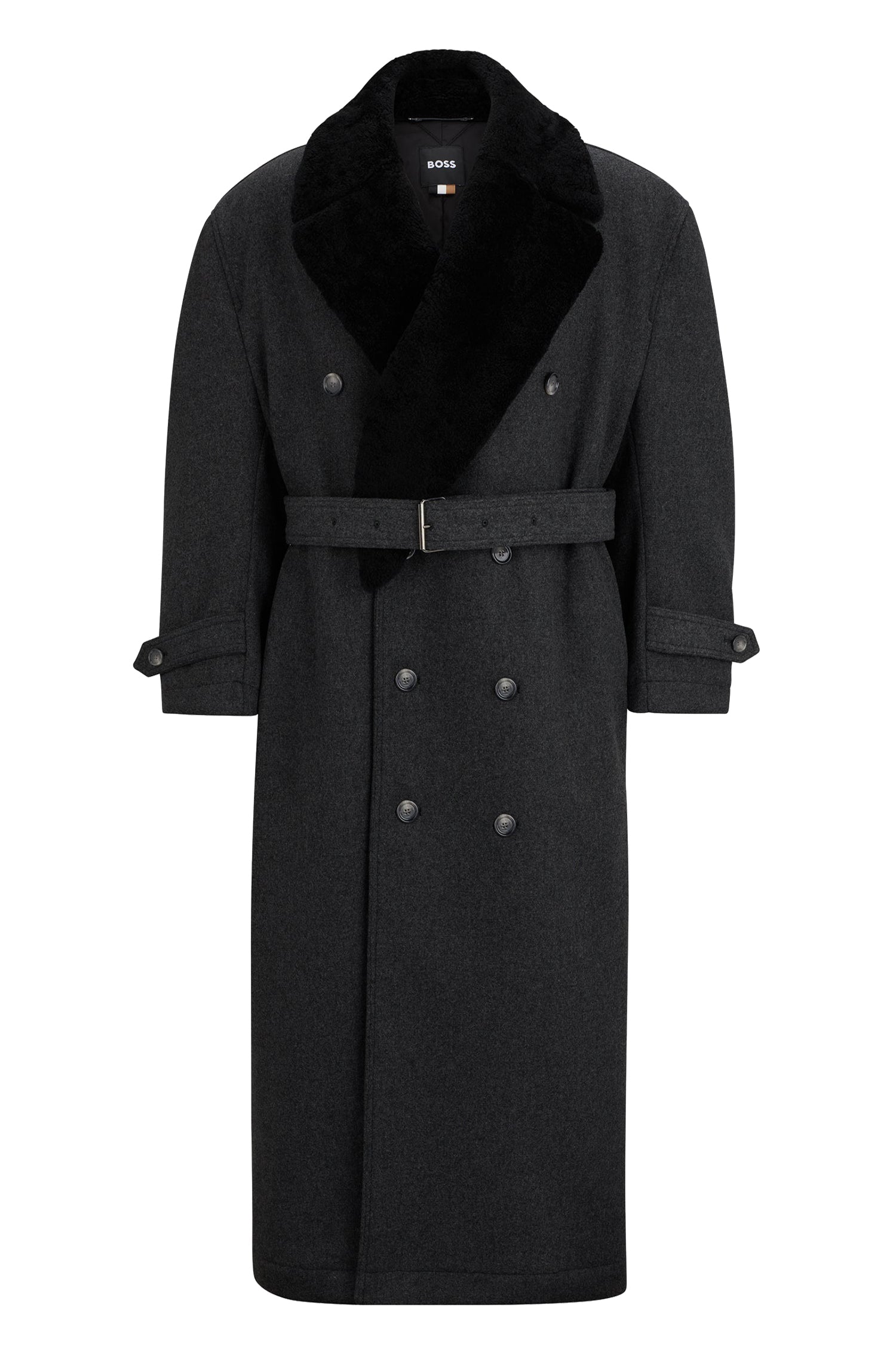 H coat in wool - Medium Grey