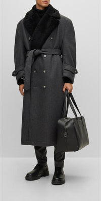 H coat in wool - Medium Grey