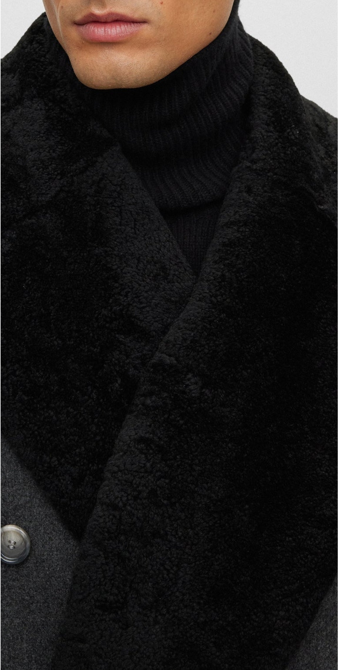 H coat in wool - Medium Grey