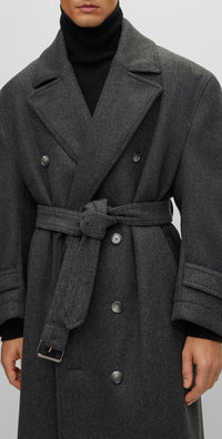H coat in wool - Medium Grey
