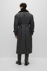 H coat in wool - Medium Grey