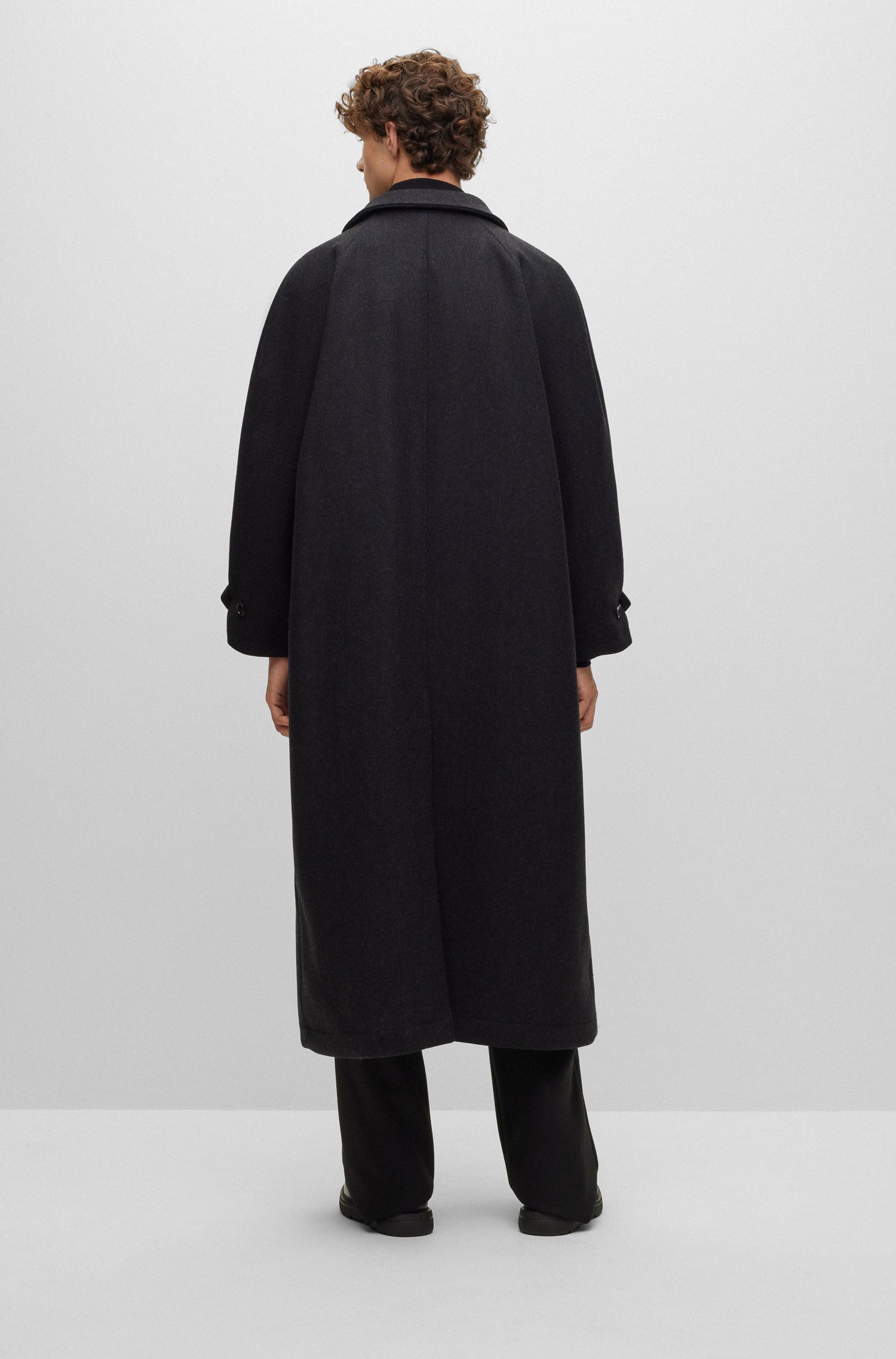 H coat in wool - Open Grey