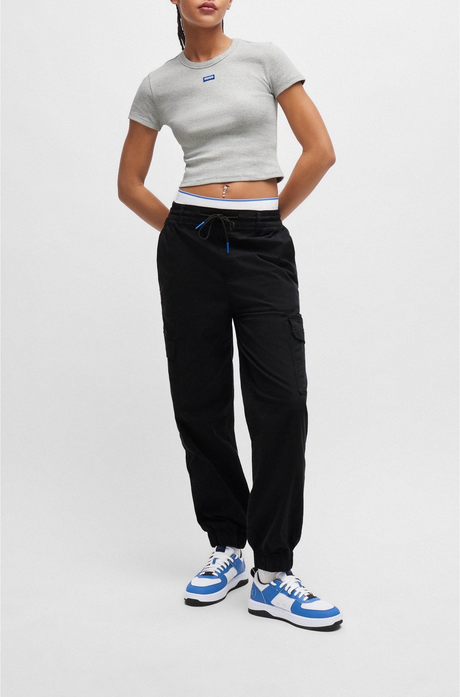 BLACK // CASUAL TROUSERS HISUNE-1-D_B