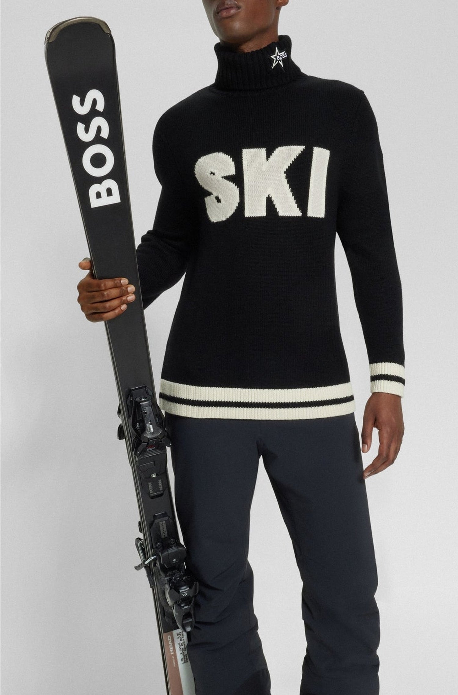 Pull Ski à col roulé en laine - Black