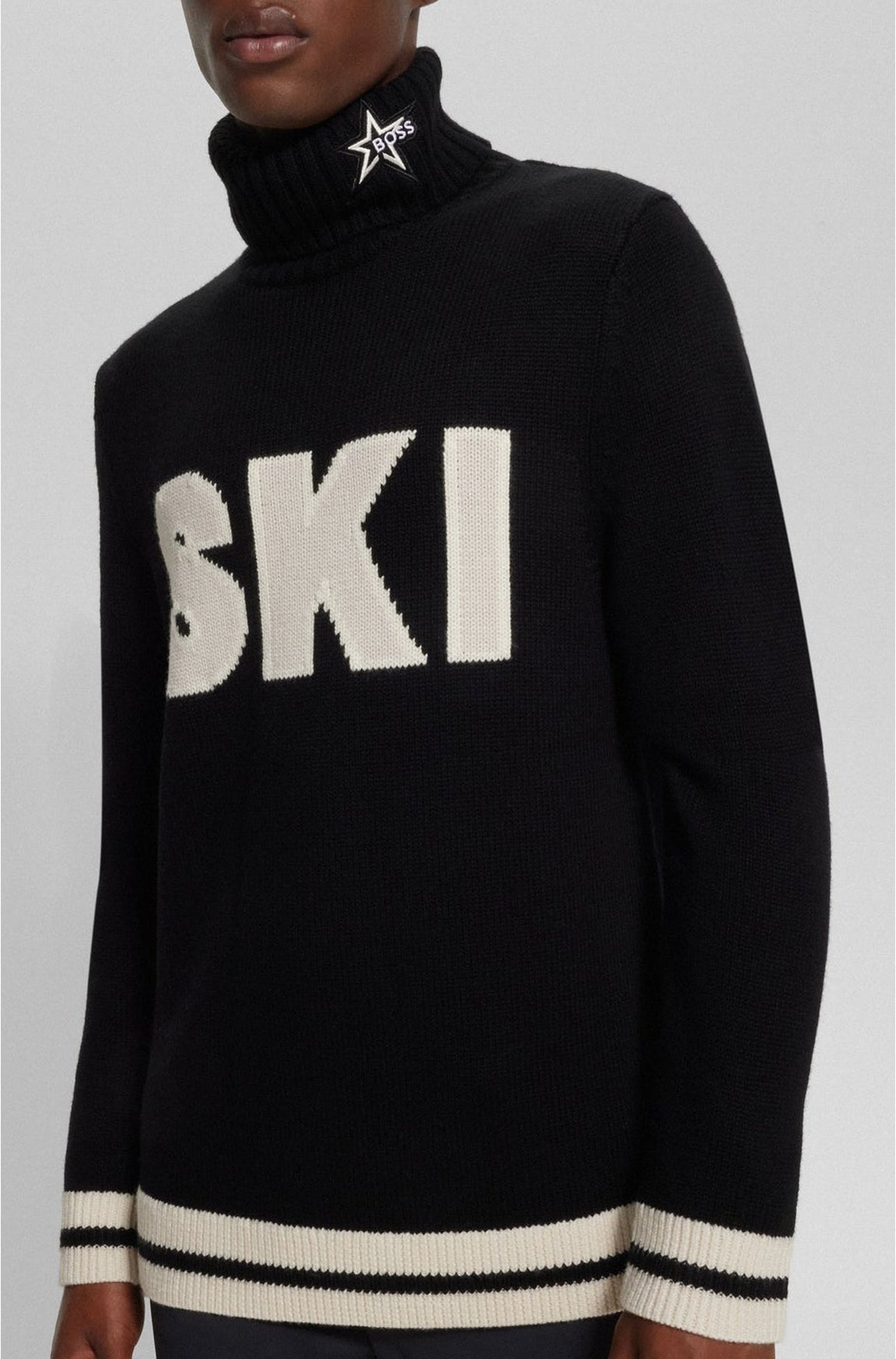 Pull Ski à col roulé en laine - Black