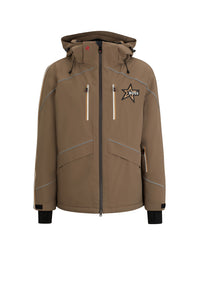 Hooded collar jacket - Open Beige