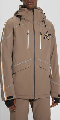 Hooded collar jacket - Open Beige