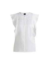 Blouse Bileina en lin mélangé - White