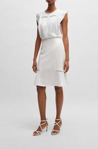 Blouse Bileina en lin mélangé - White