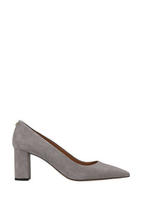 Janet leather court shoes - Medium Grey