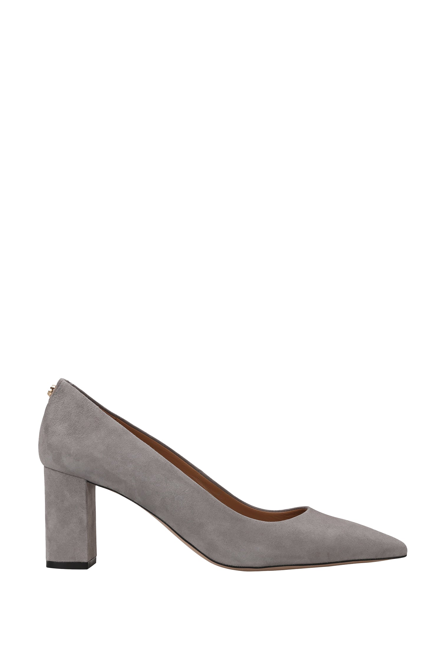 Janet leather court shoes - Medium Grey