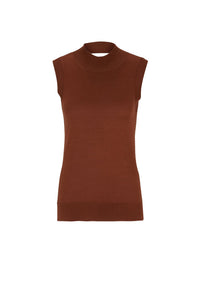 Top Fomila sans manches en soie - Medium Brown