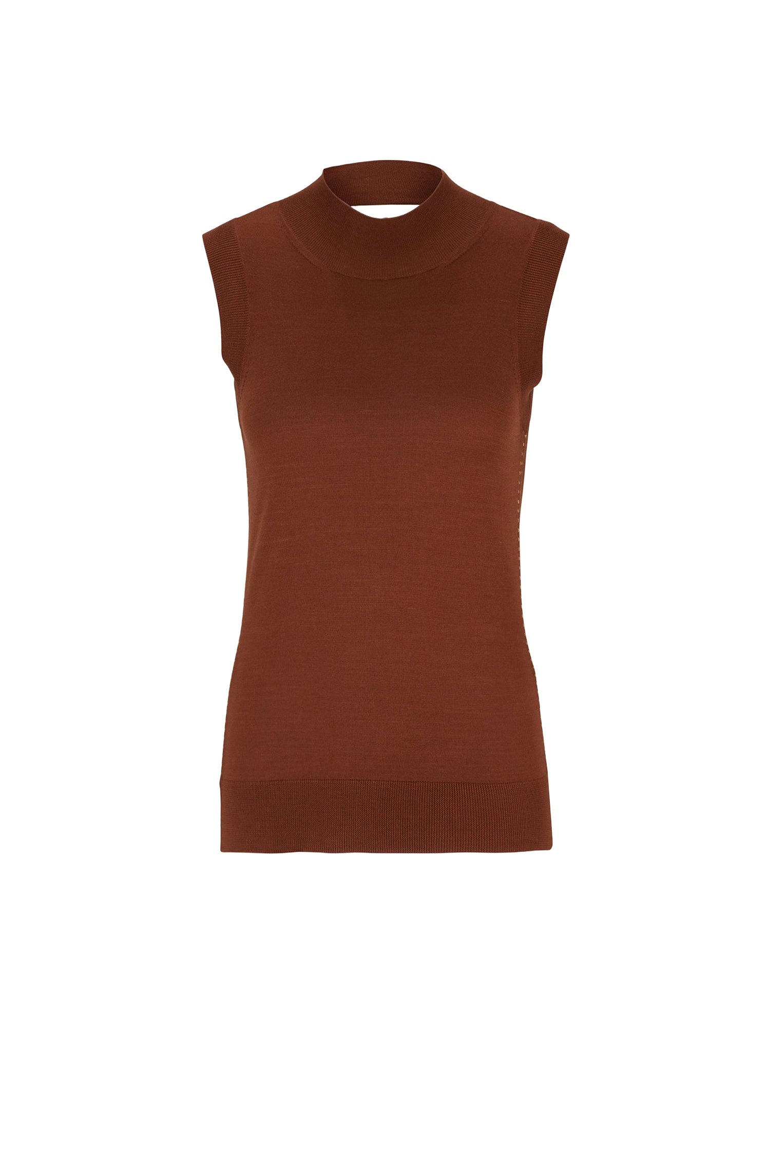 Top Fomila sans manches en soie - Medium Brown