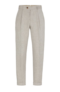LIGHT BEIGE // TROUSERS L-PEET-PLEAT-241