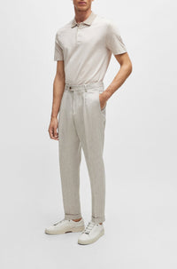 LIGHT BEIGE // TROUSERS L-PEET-PLEAT-241